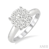 3/4 Ctw Lovebright Round Cut Diamond Bridal Ring in 14K White Gold