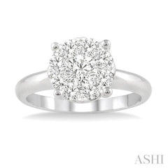 3/4 Ctw Lovebright Round Cut Diamond Bridal Ring in 14K White Gold 3/4 Ctw Lovebright Round Cut Diamond Bridal Ring in 14K White Gold