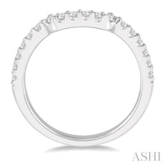 1/3 Ctw U-Shape Center Round Cut Diamond Wedding Band in 14K White Gold 1/3 Ctw U-Shape Center Round Cut Diamond Wedding Band in 14K White Gold