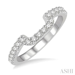 1/3 Ctw U-Shape Center Round Cut Diamond Wedding Band in 14K White Gold 1/3 Ctw U-Shape Center Round Cut Diamond Wedding Band in 14K White Gold