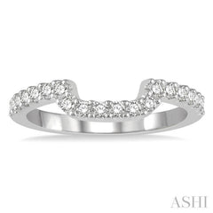 1/3 Ctw U-Shape Center Round Cut Diamond Wedding Band in 14K White Gold 1/3 Ctw U-Shape Center Round Cut Diamond Wedding Band in 14K White Gold