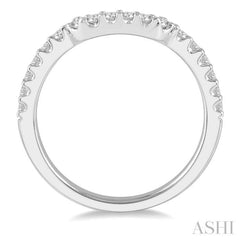 1/3 Ctw U-Shape Center Round Cut Diamond Wedding Band in 14K White Gold 1/3 Ctw U-Shape Center Round Cut Diamond Wedding Band in 14K White Gold