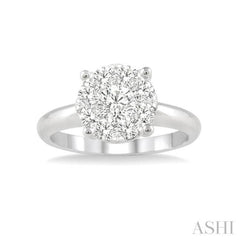 1/4 Ctw Lovebright Round Cut Diamond Bridal Ring in 14K White Gold 1/4 Ctw Lovebright Round Cut Diamond Bridal Ring in 14K White Gold