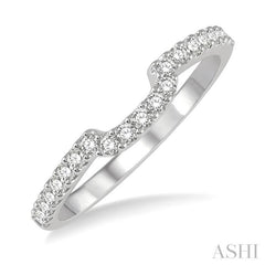 1/4 Ctw U-Shape Center Round Cut Diamond Wedding Band in 14K White Gold 1/4 Ctw U-Shape Center Round Cut Diamond Wedding Band in 14K White Gold
