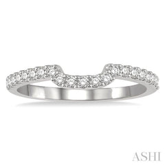 1/4 Ctw U-Shape Center Round Cut Diamond Wedding Band in 14K White Gold 1/4 Ctw U-Shape Center Round Cut Diamond Wedding Band in 14K White Gold
