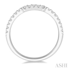 1/4 Ctw U-Shape Center Round Cut Diamond Wedding Band in 14K White Gold 1/4 Ctw U-Shape Center Round Cut Diamond Wedding Band in 14K White Gold