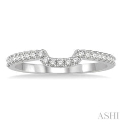 1/5 Ctw U-Shape Center Round Cut Diamond Wedding Band in 14K White Gold 1/5 Ctw U-Shape Center Round Cut Diamond Wedding Band in 14K White Gold