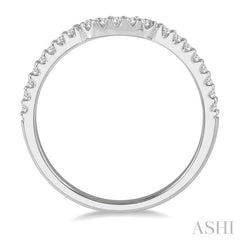 1/5 Ctw U-Shape Center Round Cut Diamond Wedding Band in 14K White Gold 1/5 Ctw U-Shape Center Round Cut Diamond Wedding Band in 14K White Gold