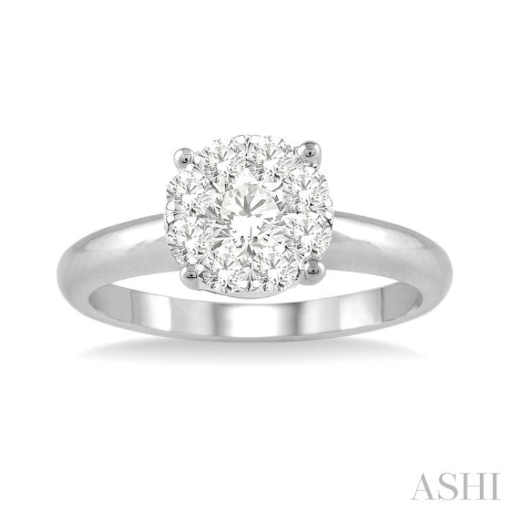 1/8 Ctw Lovebright Round Cut Diamond Bridal Ring in 14K White Gold 1/8 Ctw Lovebright Round Cut Diamond Bridal Ring in 14K White Gold