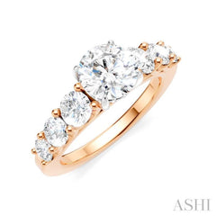 1 1/10 Ctw Round Shape Round Cut Diamond Semi-Mount Engagement Ring in 14K Rose and White Gold 1 1/10 Ctw Round Shape Round Cut Diamond Semi-Mount Engagement Ring in 14K Rose and White Gold