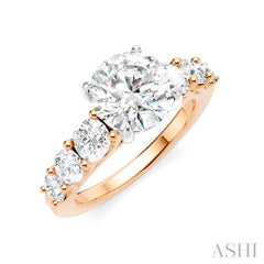 1 1/10 Ctw Round Shape Round Cut Diamond Semi-Mount Engagement Ring in 14K Rose and White Gold 1 1/10 Ctw Round Shape Round Cut Diamond Semi-Mount Engagement Ring in 14K Rose and White Gold