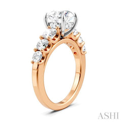1 1/10 Ctw Round Shape Round Cut Diamond Semi-Mount Engagement Ring in 14K Rose and White Gold 1 1/10 Ctw Round Shape Round Cut Diamond Semi-Mount Engagement Ring in 14K Rose and White Gold