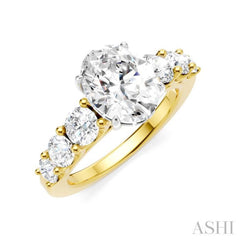1 1/10 Ctw Oval Shape Round Cut Diamond Semi-Mount Engagement Ring in 14K Yellow and White Gold 1 1/10 Ctw Oval Shape Round Cut Diamond Semi-Mount Engagement Ring in 14K Yellow and White Gold