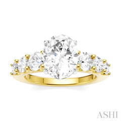1 1/10 Ctw Oval Shape Round Cut Diamond Semi-Mount Engagement Ring in 14K Yellow and White Gold 1 1/10 Ctw Oval Shape Round Cut Diamond Semi-Mount Engagement Ring in 14K Yellow and White Gold