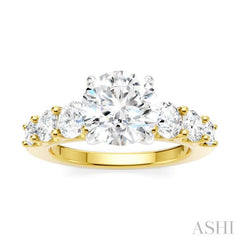 1 1/10 Ctw Round Shape Round Cut Diamond Semi-Mount Engagement Ring in 14K Yellow and White Gold 1 1/10 Ctw Round Shape Round Cut Diamond Semi-Mount Engagement Ring in 14K Yellow and White Gold