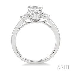 1/2 Ctw Pear Cut Diamond Ladies Engagement Ring with 1/3 Ct Pear Cut Center Stone in 14K White Gold 1/2 Ctw Pear Cut Diamond Ladies Engagement Ring with 1/3 Ct Pear Cut Center Stone in 14K White Gold