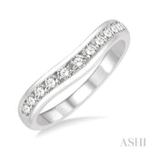 1/2 Ctw Round Cut Diamond Inlay Wedding Band in 14K White Gold