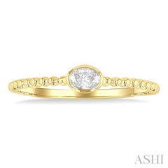 1/6 Ctw Ball Bead East-West Bezel Set Oval Cut Diamond Stackable Petite Fashion Ring in 14K Yellow Gold 1/6 Ctw Ball Bead East-West Bezel Set Oval Cut Diamond Stackable Petite Fashion Ring in 14K Yellow Gold