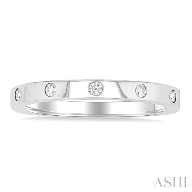 1/10 Ctw Flush Bezel Set Diamond Fashion Band in 10K White Gold 1/10 Ctw Flush Bezel Set Diamond Fashion Band in 10K White Gold