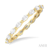 5/8 Ctw Marquise Cut Diamond Eternity Wedding Band in 14K Yellow Gold