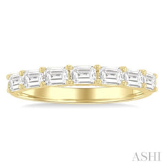 1 Ctw East-West Emerald Cut Diamond Fashion Band in 14K Yellow Gold 1 Ctw East-West Emerald Cut Diamond Fashion Band in 14K Yellow Gold