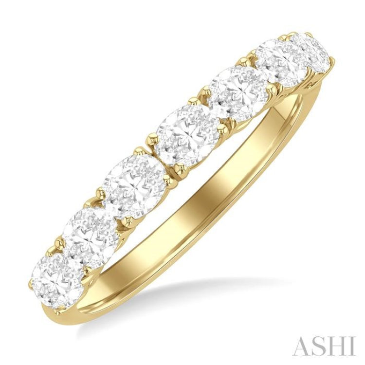 1 Ctw East-West Oval Cut Diamond Fashion Band in 14K Yellow Gold 1 Ctw East-West Oval Cut Diamond Fashion Band in 14K Yellow Gold