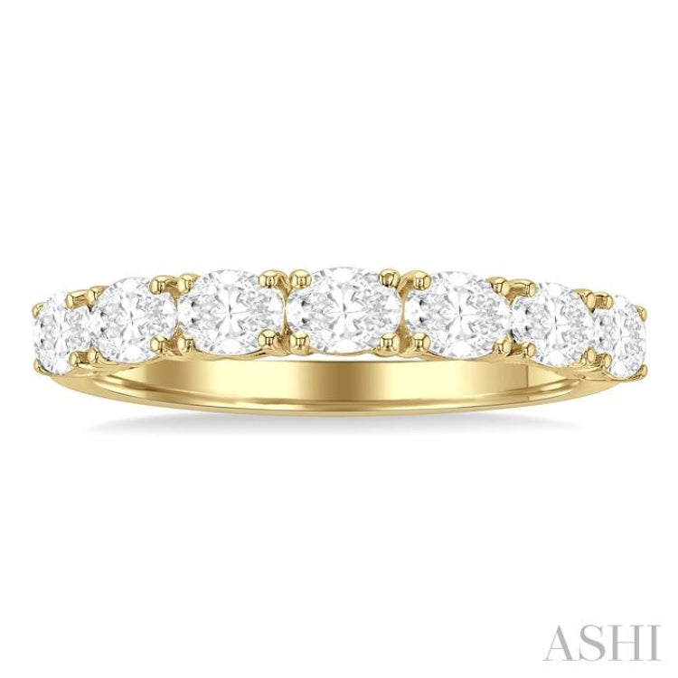 1 Ctw East-West Oval Cut Diamond Fashion Band in 14K Yellow Gold 1 Ctw East-West Oval Cut Diamond Fashion Band in 14K Yellow Gold