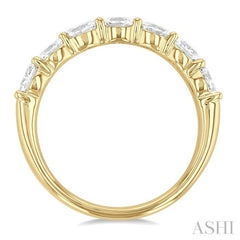 1 Ctw East-West Oval Cut Diamond Fashion Band in 14K Yellow Gold 1 Ctw East-West Oval Cut Diamond Fashion Band in 14K Yellow Gold