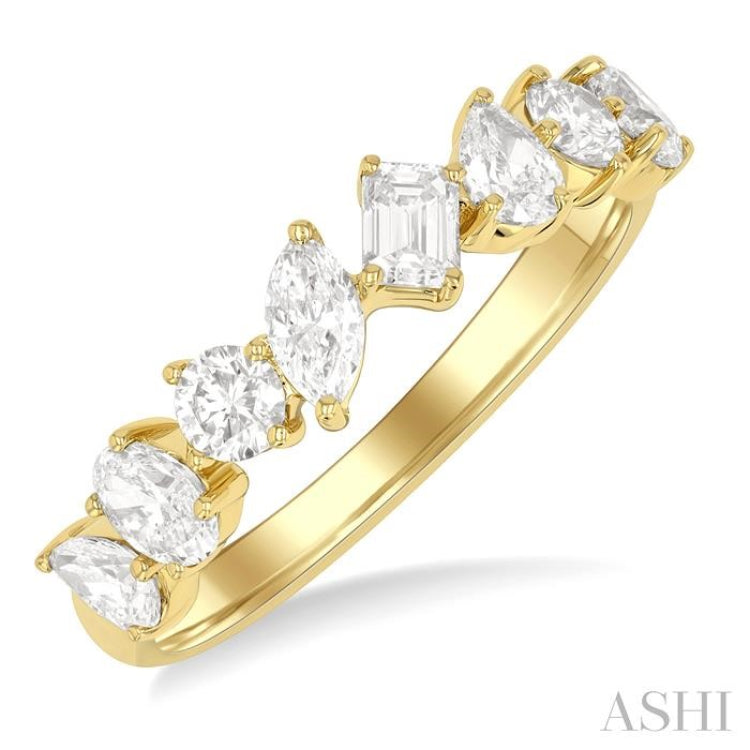 1 1/10 Ctw Mixed Shape Diamond Fashion Band in 14K Yellow Gold 1 1/10 Ctw Mixed Shape Diamond Fashion Band in 14K Yellow Gold
