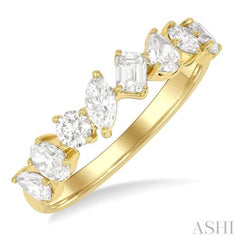 1 1/10 Ctw Mixed Shape Diamond Fashion Band in 14K Yellow Gold 1 1/10 Ctw Mixed Shape Diamond Fashion Band in 14K Yellow Gold
