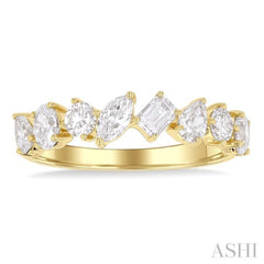 1 1/10 Ctw Mixed Shape Diamond Fashion Band in 14K Yellow Gold 1 1/10 Ctw Mixed Shape Diamond Fashion Band in 14K Yellow Gold