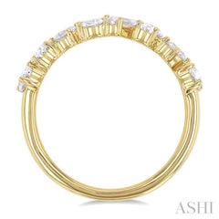 1 1/10 Ctw Mixed Shape Diamond Fashion Band in 14K Yellow Gold 1 1/10 Ctw Mixed Shape Diamond Fashion Band in 14K Yellow Gold