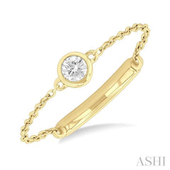 1/20 Ctw Petite Bezel Set Diamond Fashion Chain Ring in 10K Yellow Gold 1/20 Ctw Petite Bezel Set Diamond Fashion Chain Ring in 10K Yellow Gold