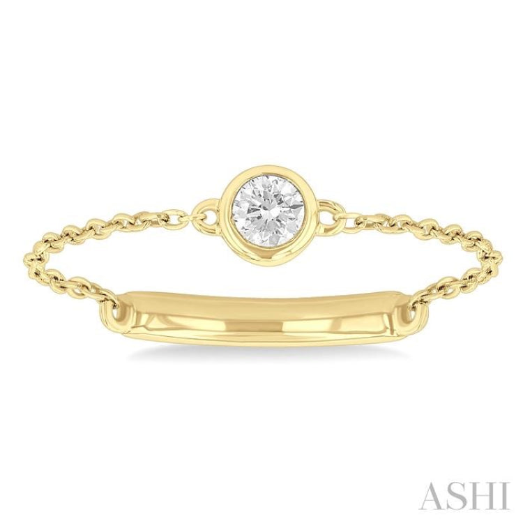 1/20 Ctw Petite Bezel Set Diamond Fashion Chain Ring in 10K Yellow Gold 1/20 Ctw Petite Bezel Set Diamond Fashion Chain Ring in 10K Yellow Gold