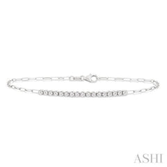 1/2 Ctw Round Cut Diamond Paperclip Chain Bracelet in 14K White Gold 1/2 Ctw Round Cut Diamond Paperclip Chain Bracelet in 14K White Gold