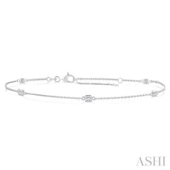 1/4 Ctw Princess Cut Diamond Station Bracelet in 14K White Gold 1/4 Ctw Princess Cut Diamond Station Bracelet in 14K White Gold