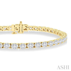 5 1/2 Ctw East West Oval Cut Diamond Fashion Tennis bracelet in 14K Yellow Gold 5 1/2 Ctw East West Oval Cut Diamond Fashion Tennis bracelet in 14K Yellow Gold