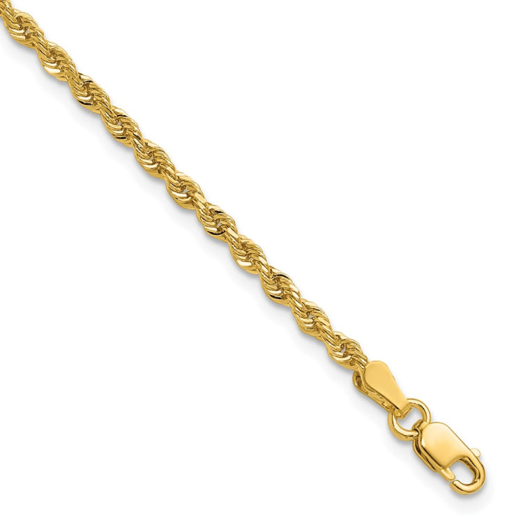 14K 7 inch 2.25mm Diamond-cut Rope with Lobster Clasp Chain 14K 7 inch 2.25mm Diamond-cut Rope with Lobster Clasp Chain