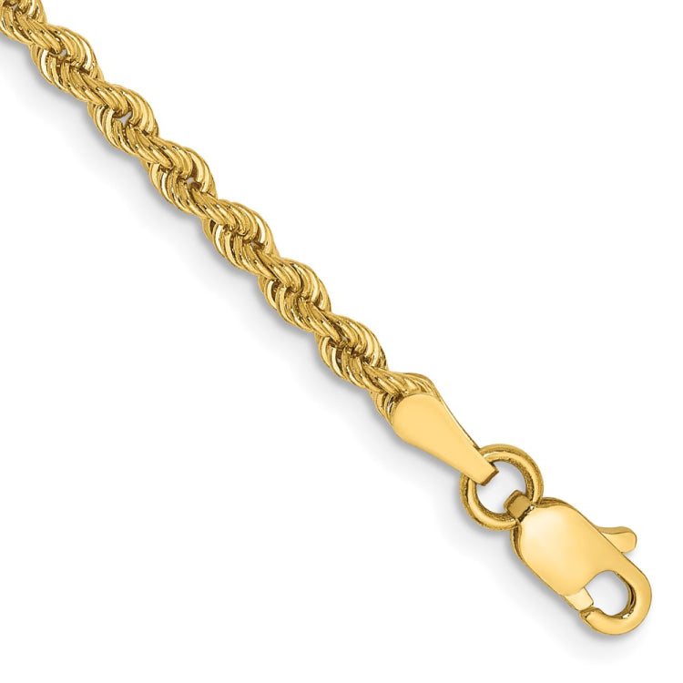 14K 7 inch 2.5mm Regular Rope with Lobster Clasp Chain 14K 7 inch 2.5mm Regular Rope with Lobster Clasp Chain