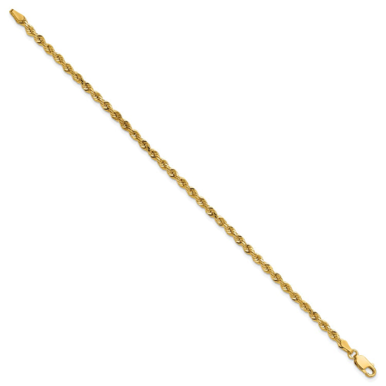 14K 7 inch 3mm Diamond-cut Rope with Lobster Clasp Chain 14K 7 inch 3mm Diamond-cut Rope with Lobster Clasp Chain