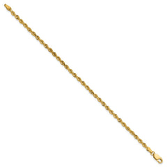 14K 7 inch 3mm Diamond-cut Rope with Lobster Clasp Chain 14K 7 inch 3mm Diamond-cut Rope with Lobster Clasp Chain