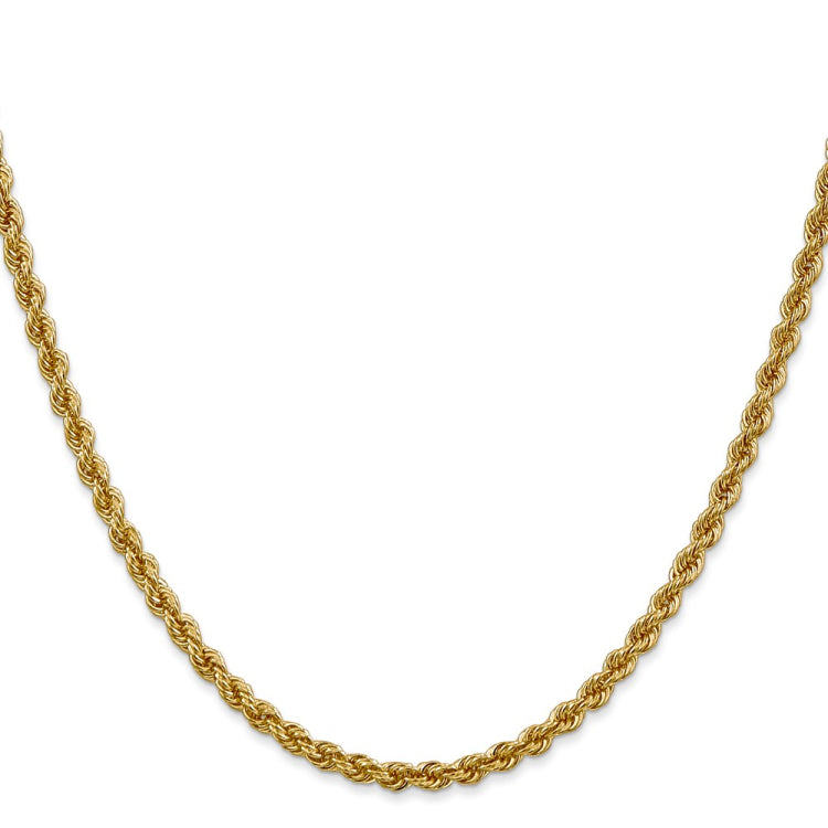 14K 20 inch 3mm Regular Rope with Lobster Clasp Chain 14K 20 inch 3mm Regular Rope with Lobster Clasp Chain