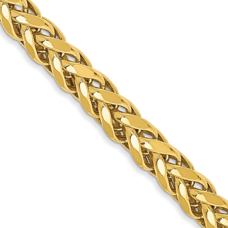 14K 22 inch 3.7mm Semi-Solid Diamond-cut Wheat with Lobster Clasp Chain 14K 22 inch 3.7mm Semi-Solid Diamond-cut Wheat with Lobster Clasp Chain