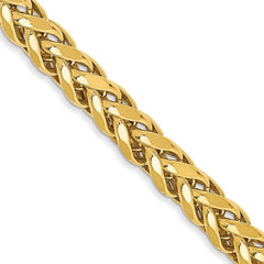 14K 22 inch 3.7mm Semi-Solid Diamond-cut Wheat with Lobster Clasp Chain 14K 22 inch 3.7mm Semi-Solid Diamond-cut Wheat with Lobster Clasp Chain