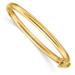 14k Polished Hinged Safety Clasp Baby Bangle 14k Polished Hinged Safety Clasp Baby Bangle