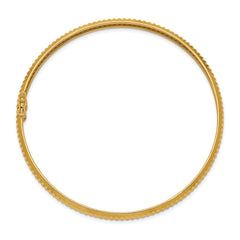 14k Polished Textured 5.00mm Flexible Round Bangle Bracelet 14k Polished Textured 5.00mm Flexible Round Bangle Bracelet