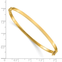 14k Polished 3.00mm Hinged Oval Bangle Bracelet 14k Polished 3.00mm Hinged Oval Bangle Bracelet