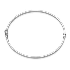 14k White Gold Polished 3.00mm Hinged Oval Bangle Bracelet 14k White Gold Polished 3.00mm Hinged Oval Bangle Bracelet