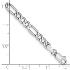 14K White Gold 8 inch 4.4mm Semi-Solid Figaro with Lobster Clasp Bracelet 14K White Gold 8 inch 4.4mm Semi-Solid Figaro with Lobster Clasp Bracelet