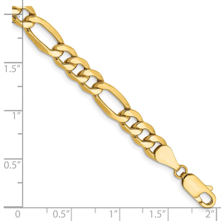 14K 8 inch 6.25mm Semi-Solid Figaro with Lobster Clasp Bracelet 14K 8 inch 6.25mm Semi-Solid Figaro with Lobster Clasp Bracelet